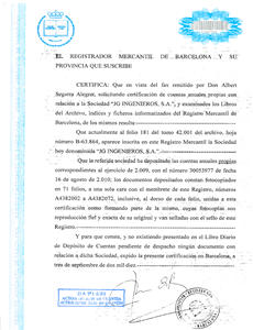Deposito de cuentas anuales en el Registro Mercantil