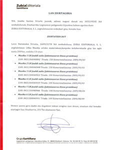 Expediente académico: asignaturas y notas. Traducción Jurada de Euskera a Castellano.